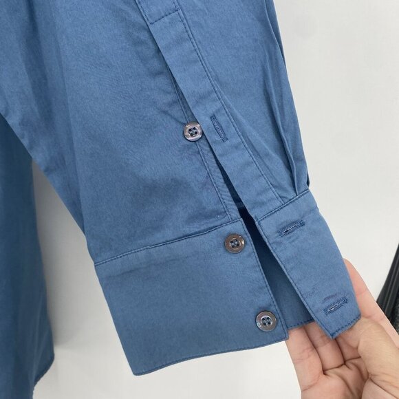 Harshman Plus Size 3X Blue Vivant Tunic 100% Cotton Relaxed Fit Button Up - Picture 14 of 16